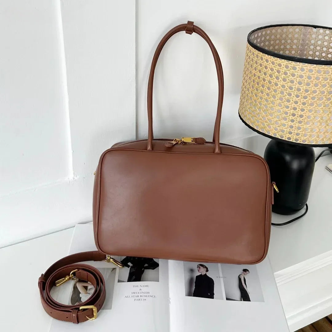 sac porte epaule cuir souple marron