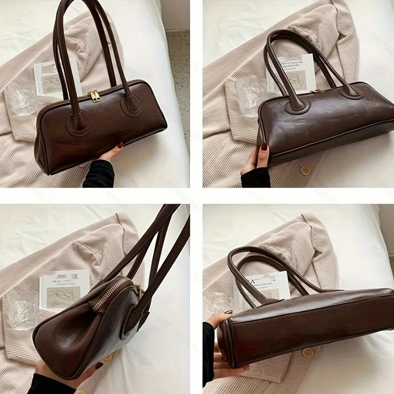 sac porte epaule rectangle marron