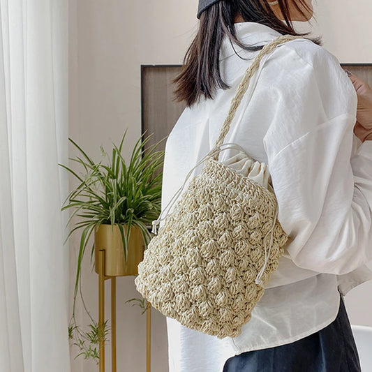 sac seau en paille