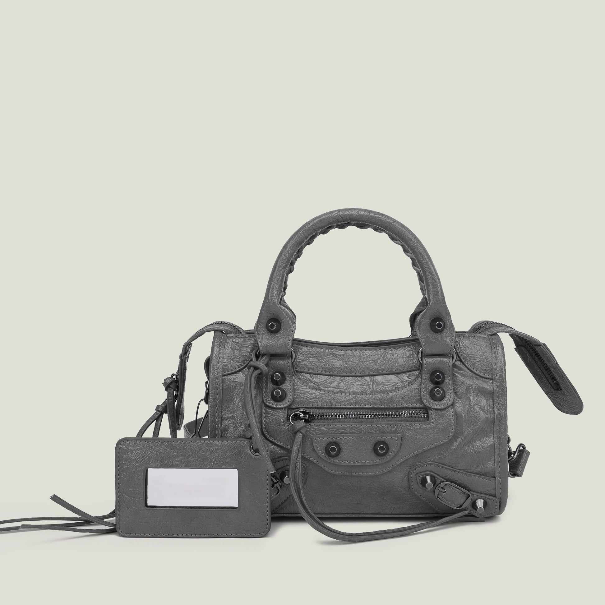 sac a main luxe petit gris fonce 