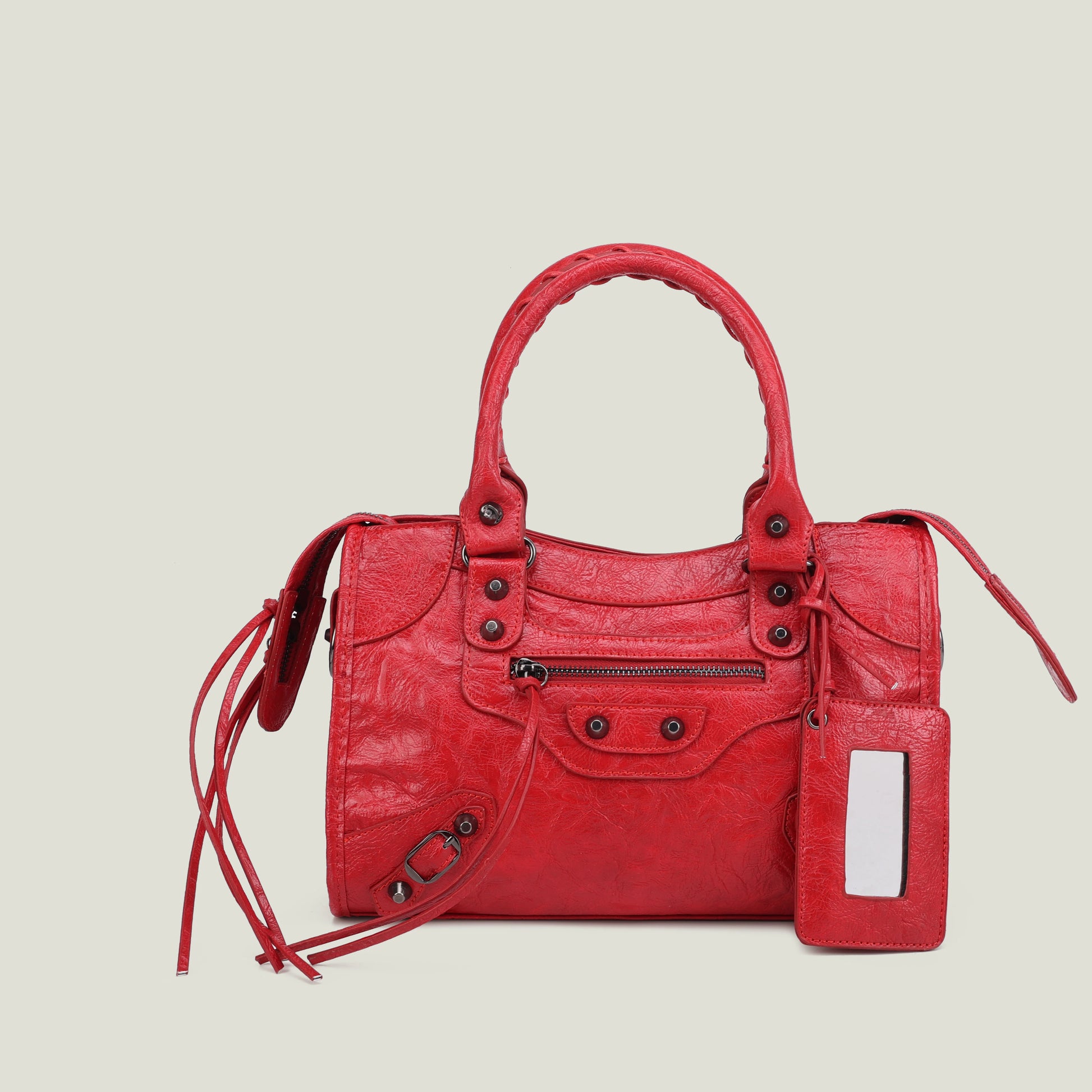 sac a main luxe rouge en similicuir 