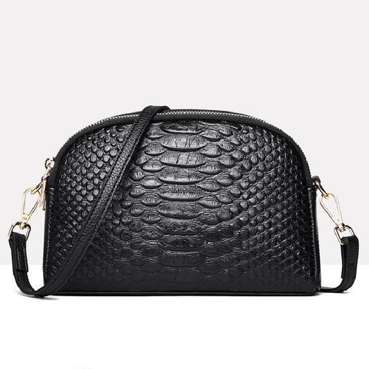 sac bandouliere croco noir